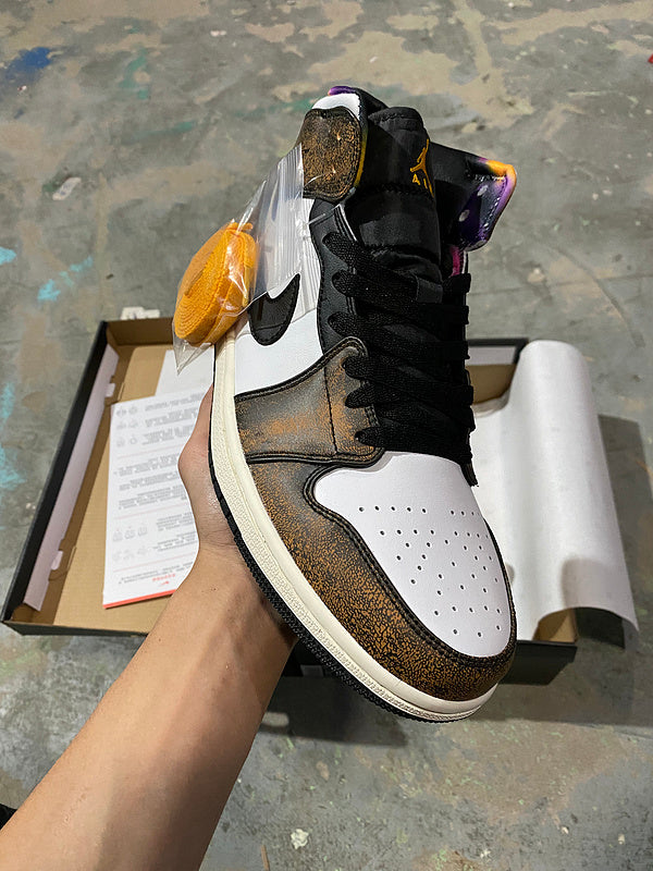 Jordan 1 Mid  brown and white