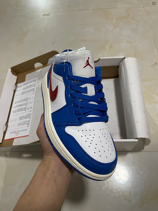 Jordan 1 Low Blue  And white