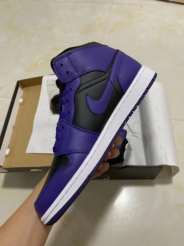 Jordan 1 Mid purple and black