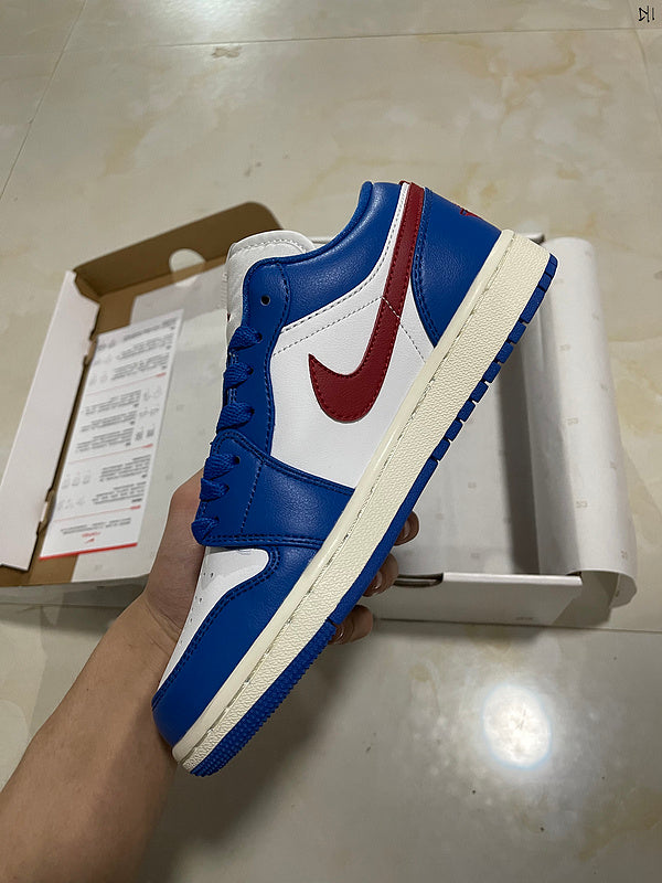 Jordan 1 Low Blue  And white