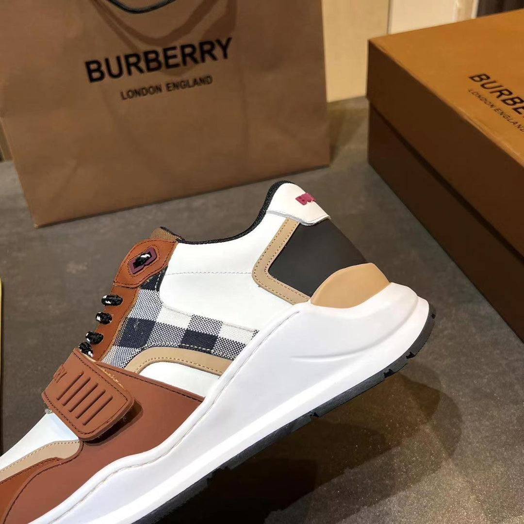 menBurberry Ramsey Checkered Beige Sneakers