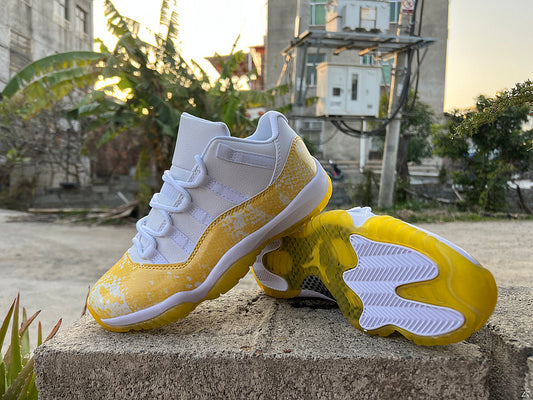 Air Jordan 11 Retro Low White/Tour Yellow.