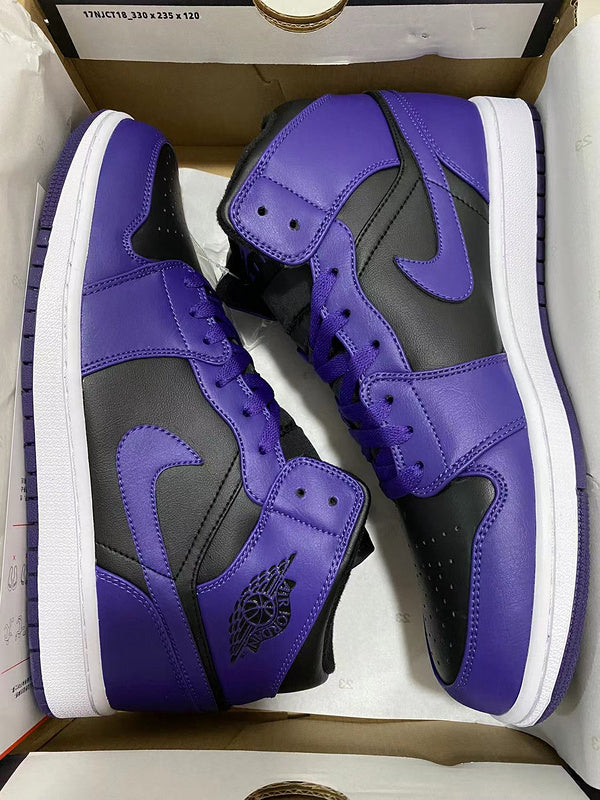 Jordan 1 Mid purple and black