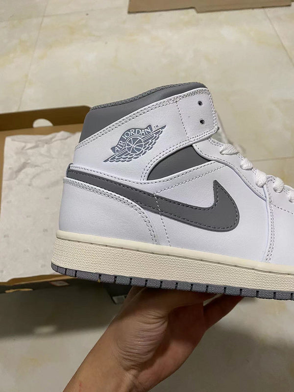 Jordan 1 mid white and beige