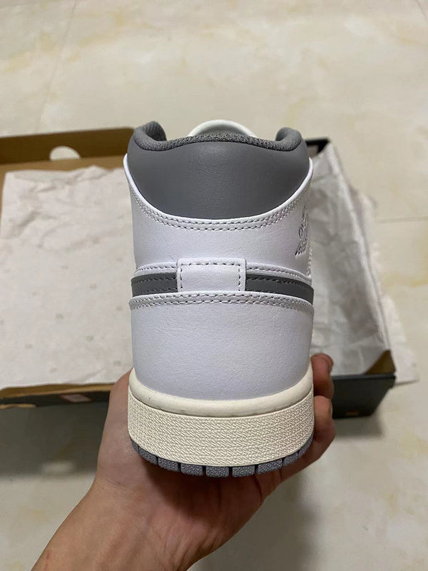 Jordan 1 mid white and beige