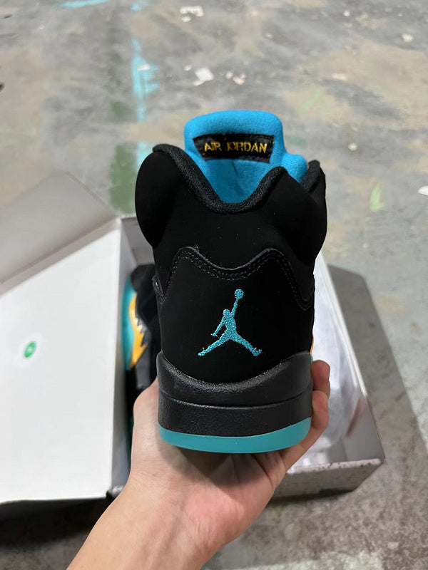 Jordan 5 Blue  And Black