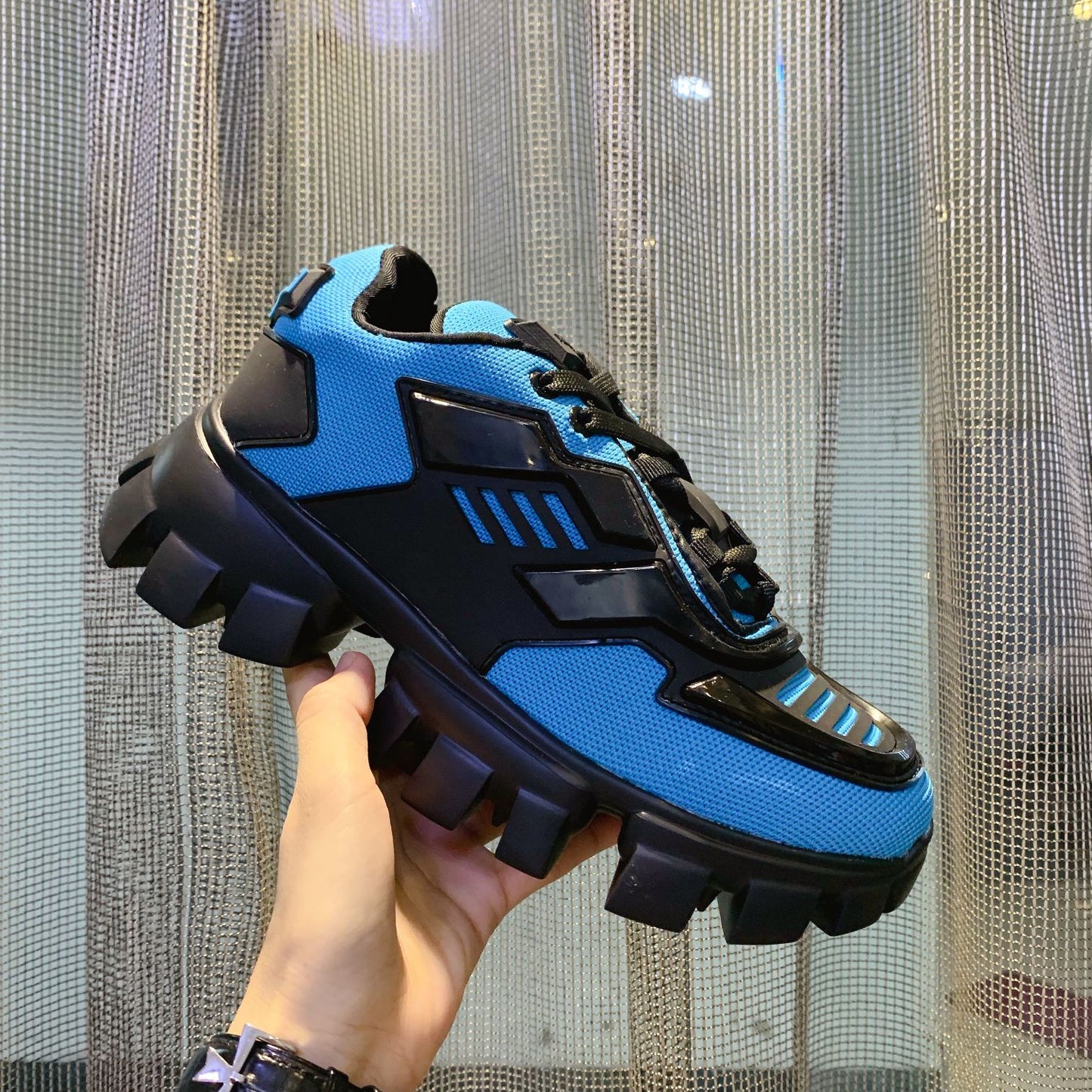 Men’s Prada Cloudbust sneaker black and blue