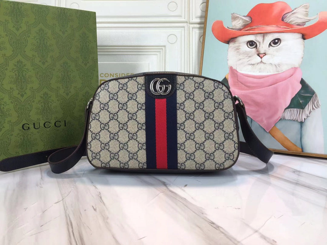 GUCCI Ophidia GG Supreme Camera Bag Shoulder Leather