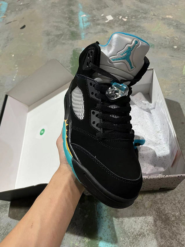 Jordan 5 Blue  And Black