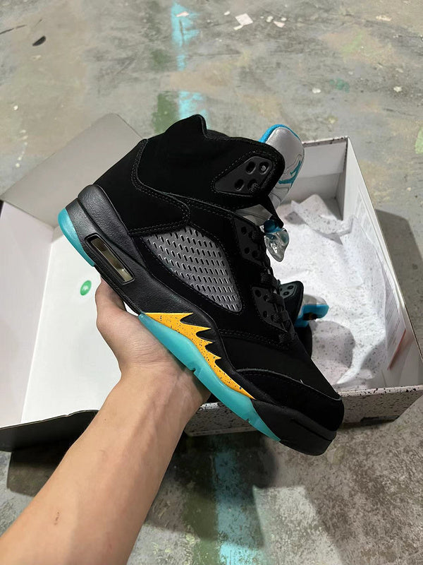 Jordan 5 Blue  And Black