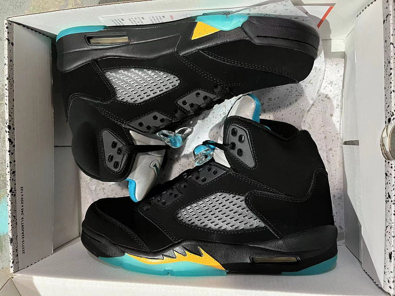 Jordan 5 Blue  And Black