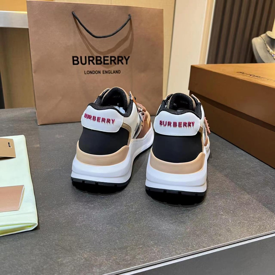 menBurberry Ramsey Checkered Beige Sneakers