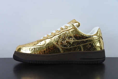 Louis Vuitton Air Force 1 Low By Virgil Abloh Metallic Gold