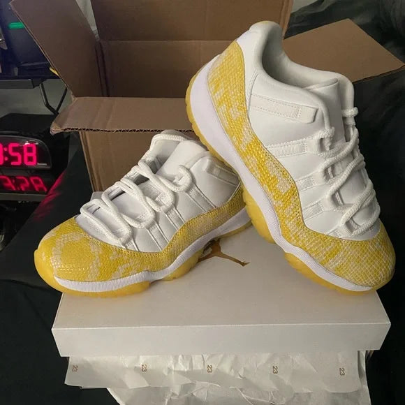 Air Jordan 11 Retro Low White/Tour Yellow.