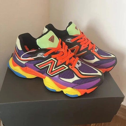 New Balance 9060 Purple Orange Green Multicolor Couple Sneakers